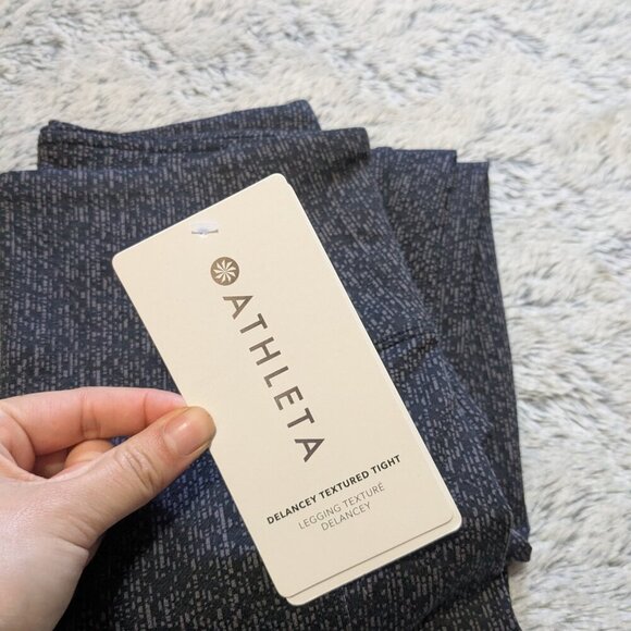 NEW Athleta Delancey Textured Tights Leggings Gray Pockets XXS High Rise - Picture 4 of 8
